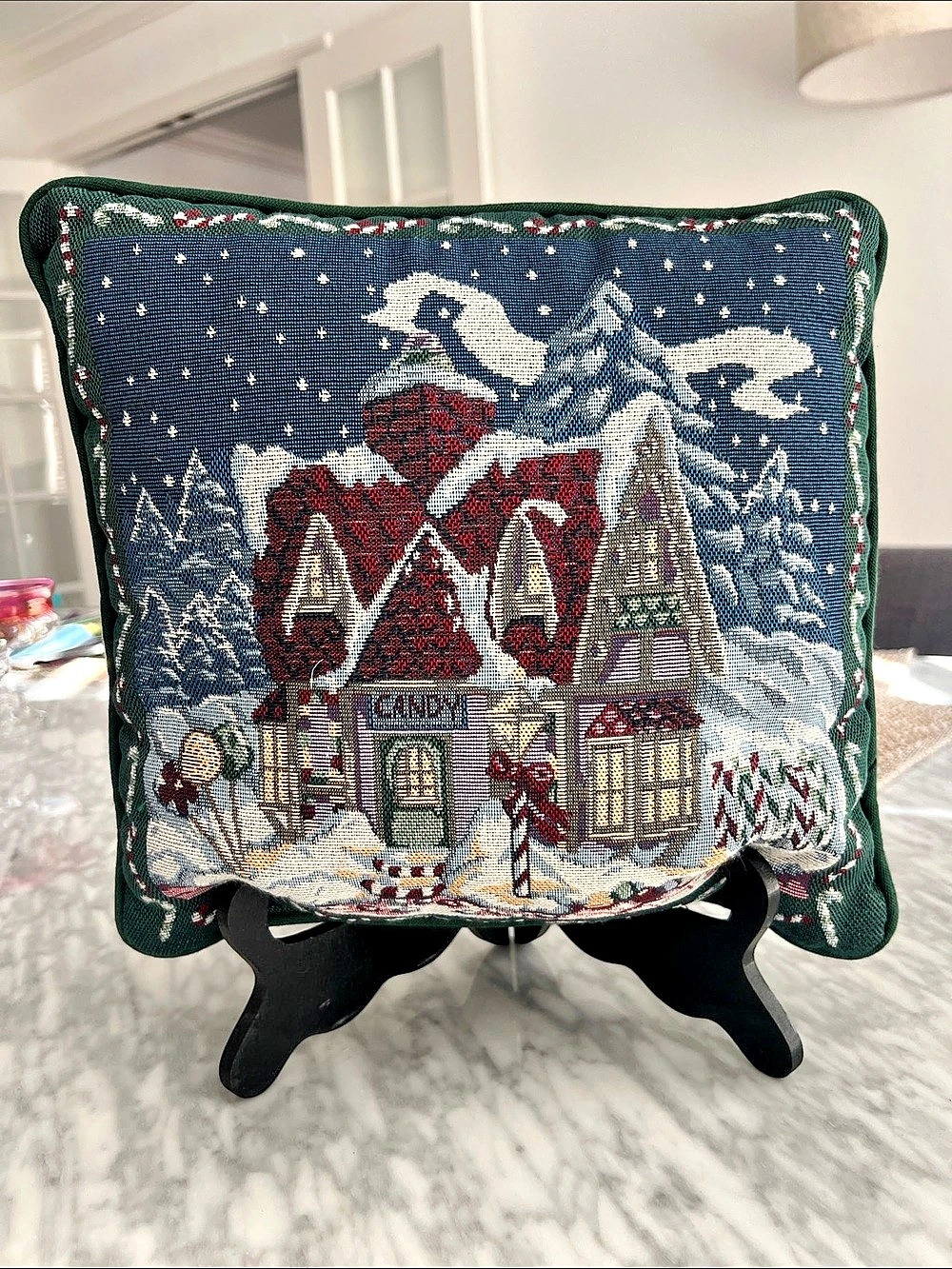 Christmas Holiday Tapestry Throw Pillow
